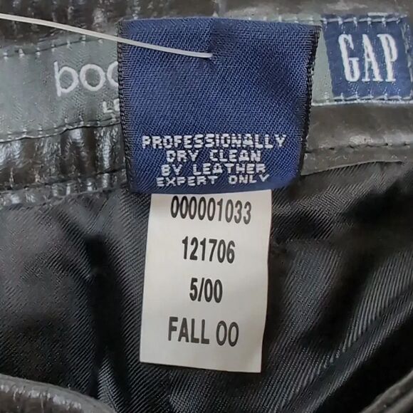 Vintage Gap Y2K Genuine Black Leather Boot Cut Pants size 2 NEW WITH TAGS - Picture 12 of 12